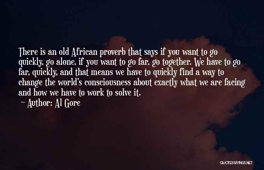 Al Gore Quotes: There Is An Old African Proverb That Says If You Want To Go Quickly, Go Alone, If You Want To