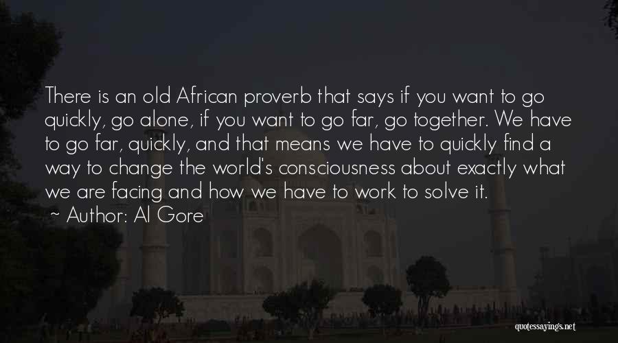 Al Gore Quotes: There Is An Old African Proverb That Says If You Want To Go Quickly, Go Alone, If You Want To