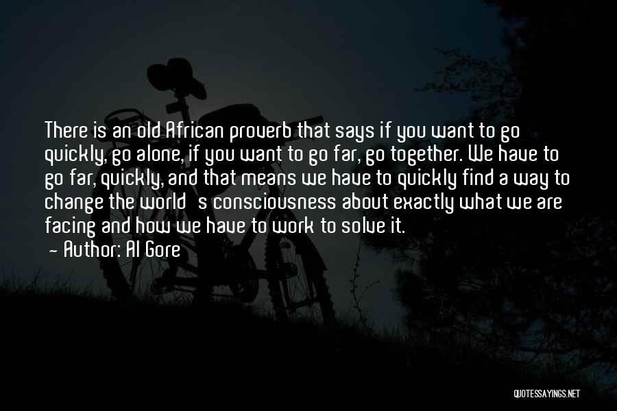 Al Gore Quotes: There Is An Old African Proverb That Says If You Want To Go Quickly, Go Alone, If You Want To