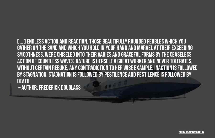 Frederick Douglass Quotes: [ ... ] Endless Action And Reaction. Those Beautifully Rounded Pebbles Which You Gather On The Sand And Which You