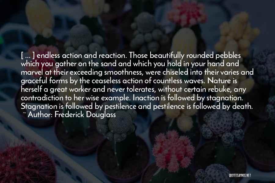 Frederick Douglass Quotes: [ ... ] Endless Action And Reaction. Those Beautifully Rounded Pebbles Which You Gather On The Sand And Which You