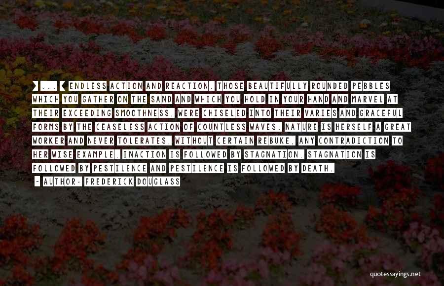 Frederick Douglass Quotes: [ ... ] Endless Action And Reaction. Those Beautifully Rounded Pebbles Which You Gather On The Sand And Which You