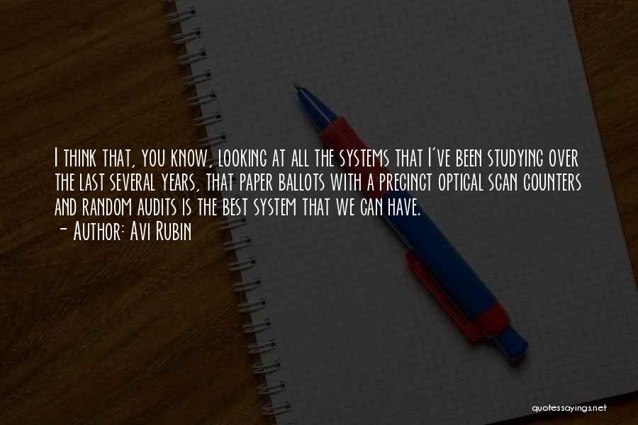 Avi Rubin Quotes: I Think That, You Know, Looking At All The Systems That I've Been Studying Over The Last Several Years, That