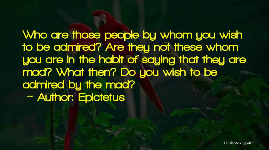 Epictetus Quotes: Who Are Those People By Whom You Wish To Be Admired? Are They Not These Whom You Are In The