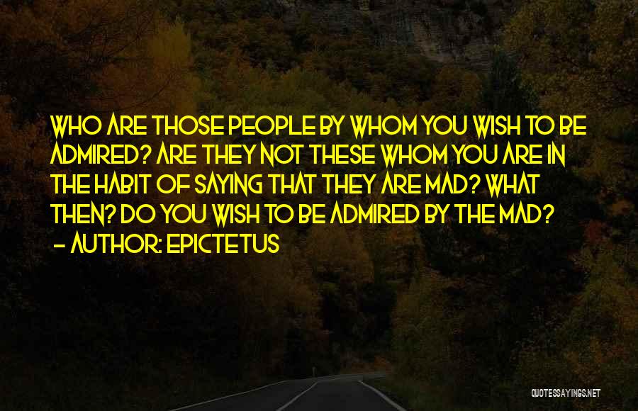 Epictetus Quotes: Who Are Those People By Whom You Wish To Be Admired? Are They Not These Whom You Are In The