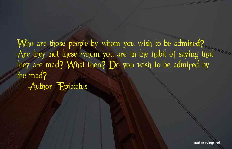 Epictetus Quotes: Who Are Those People By Whom You Wish To Be Admired? Are They Not These Whom You Are In The