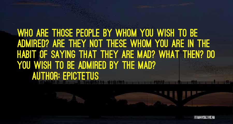 Epictetus Quotes: Who Are Those People By Whom You Wish To Be Admired? Are They Not These Whom You Are In The
