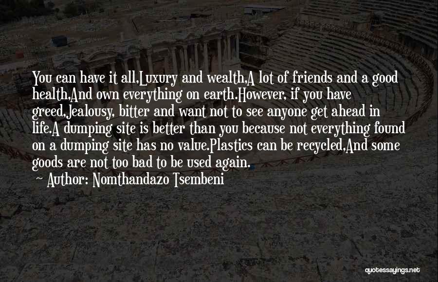 Nomthandazo Tsembeni Quotes: You Can Have It All,luxury And Wealth,a Lot Of Friends And A Good Health,and Own Everything On Earth.however, If You