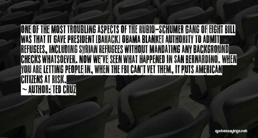 Ted Cruz Quotes: One Of The Most Troubling Aspects Of The Rubio-schumer Gang Of Eight Bill Was That It Gave President [barack] Obama