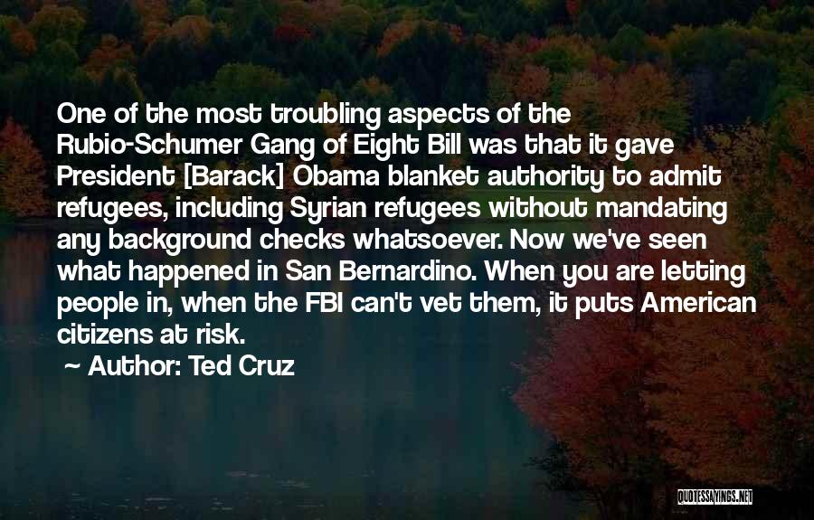 Ted Cruz Quotes: One Of The Most Troubling Aspects Of The Rubio-schumer Gang Of Eight Bill Was That It Gave President [barack] Obama