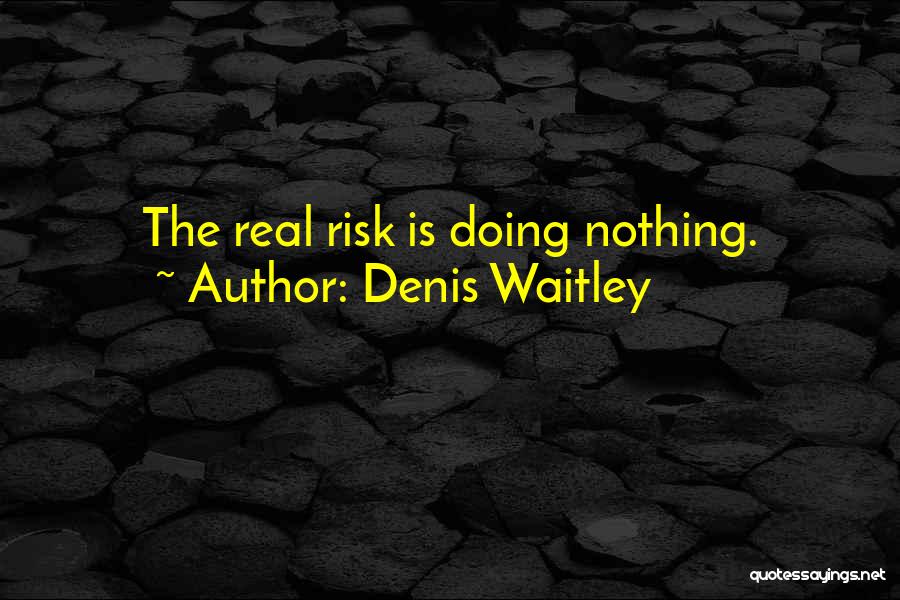 Denis Waitley Quotes: The Real Risk Is Doing Nothing.