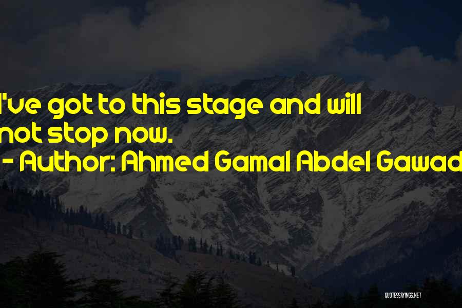 Ahmed Gamal Abdel Gawad Quotes: I've Got To This Stage And Will Not Stop Now.