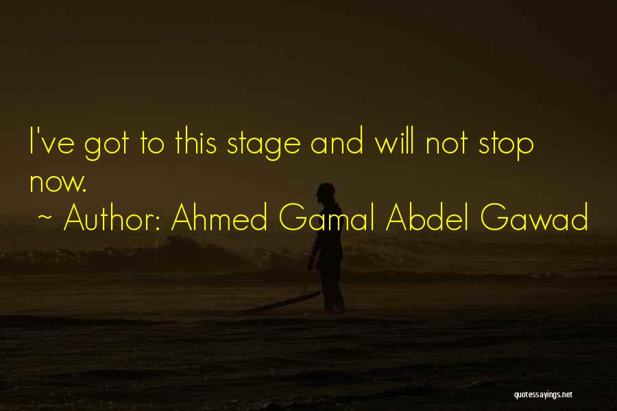 Ahmed Gamal Abdel Gawad Quotes: I've Got To This Stage And Will Not Stop Now.