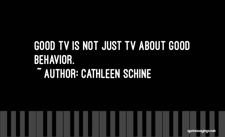 Cathleen Schine Quotes: Good Tv Is Not Just Tv About Good Behavior.