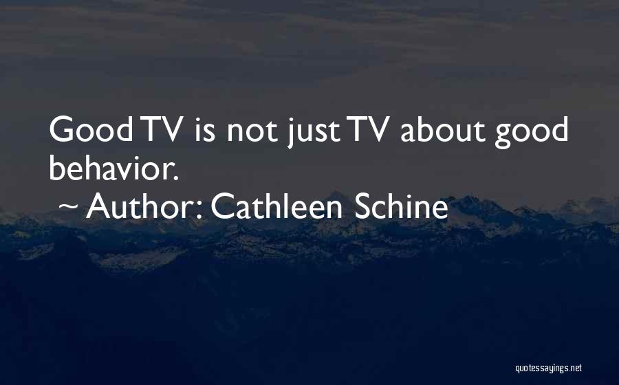 Cathleen Schine Quotes: Good Tv Is Not Just Tv About Good Behavior.