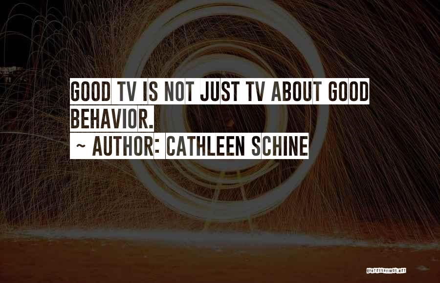 Cathleen Schine Quotes: Good Tv Is Not Just Tv About Good Behavior.