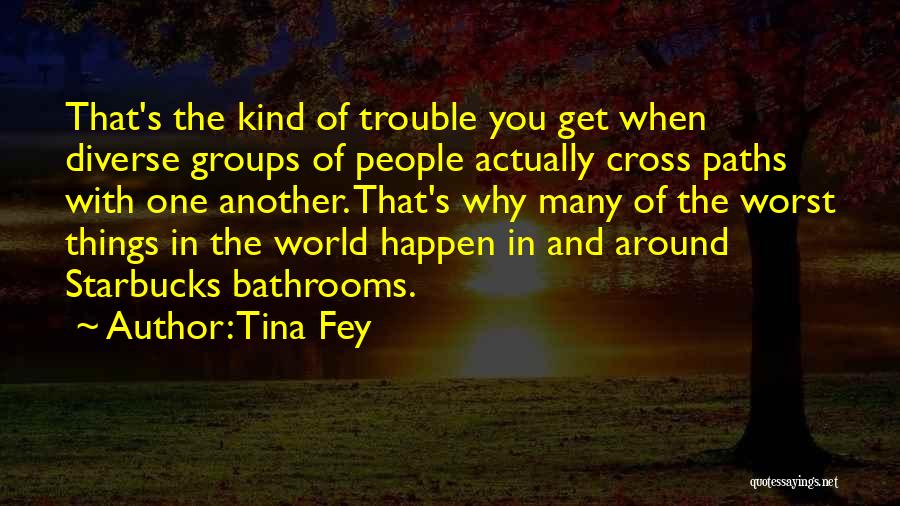 Tina Fey Quotes: That's The Kind Of Trouble You Get When Diverse Groups Of People Actually Cross Paths With One Another. That's Why