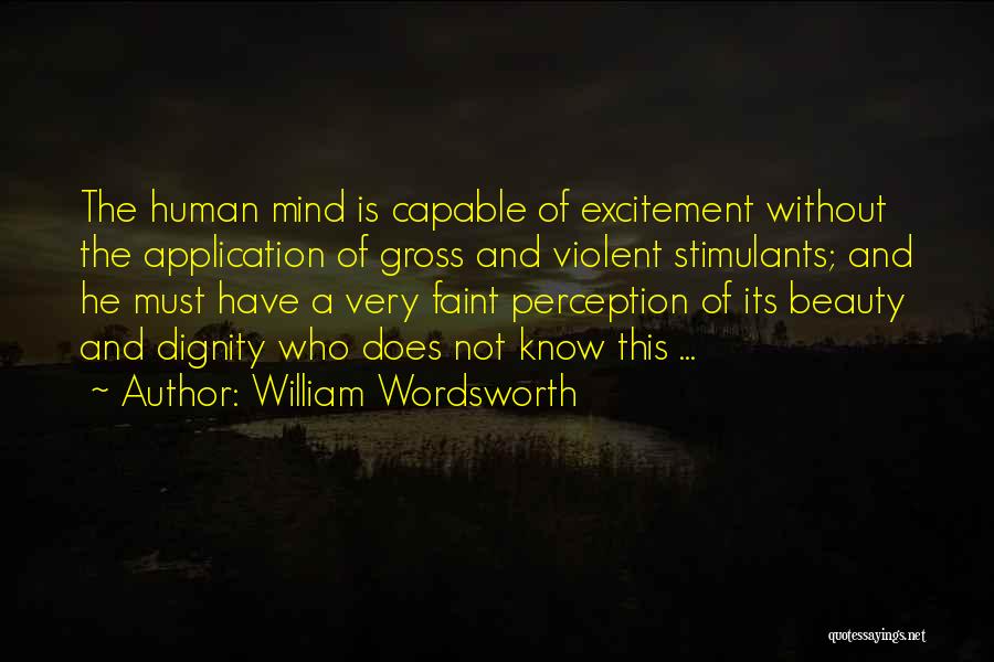 William Wordsworth Quotes: The Human Mind Is Capable Of Excitement Without The Application Of Gross And Violent Stimulants; And He Must Have A