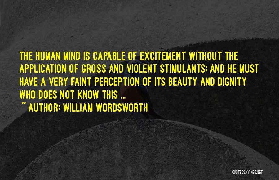 William Wordsworth Quotes: The Human Mind Is Capable Of Excitement Without The Application Of Gross And Violent Stimulants; And He Must Have A