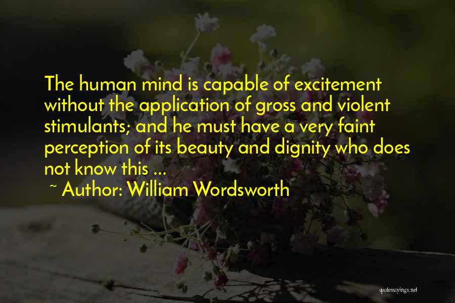 William Wordsworth Quotes: The Human Mind Is Capable Of Excitement Without The Application Of Gross And Violent Stimulants; And He Must Have A