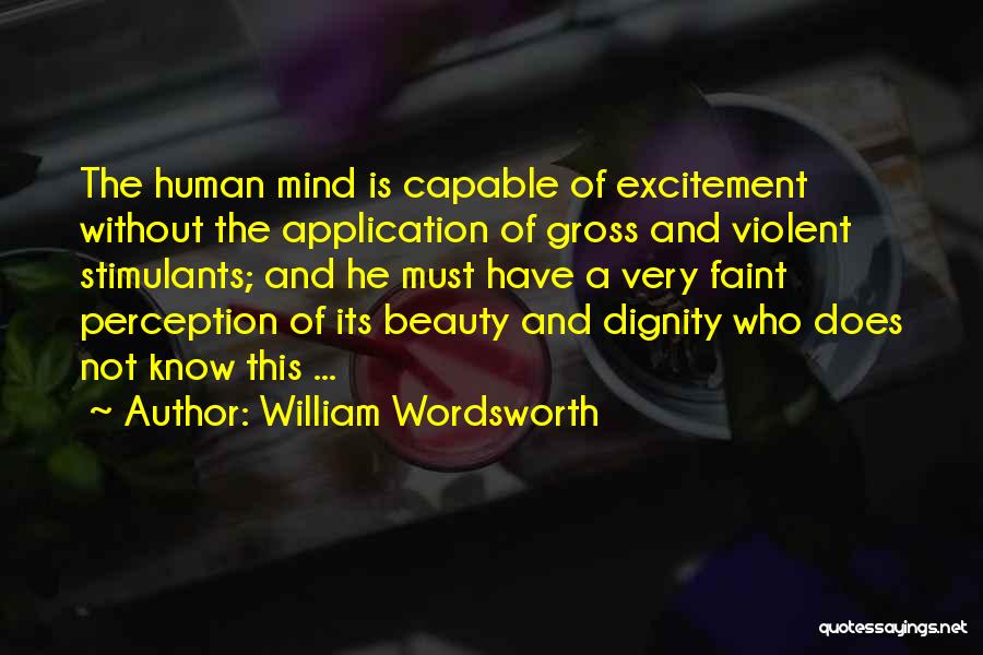 William Wordsworth Quotes: The Human Mind Is Capable Of Excitement Without The Application Of Gross And Violent Stimulants; And He Must Have A