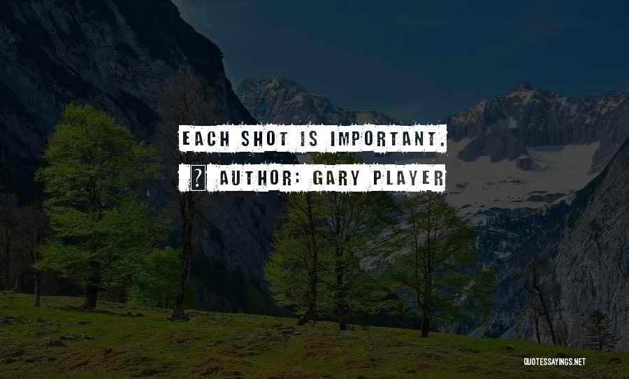 Gary Player Quotes: Each Shot Is Important.