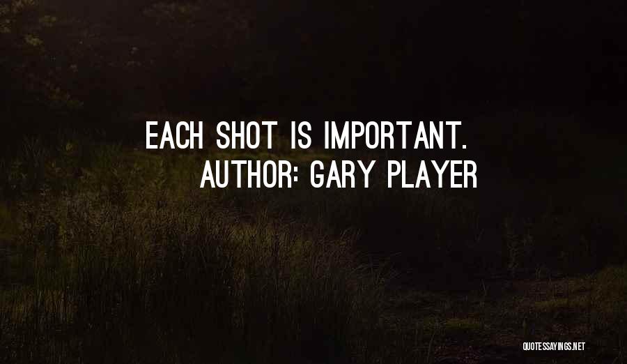Gary Player Quotes: Each Shot Is Important.