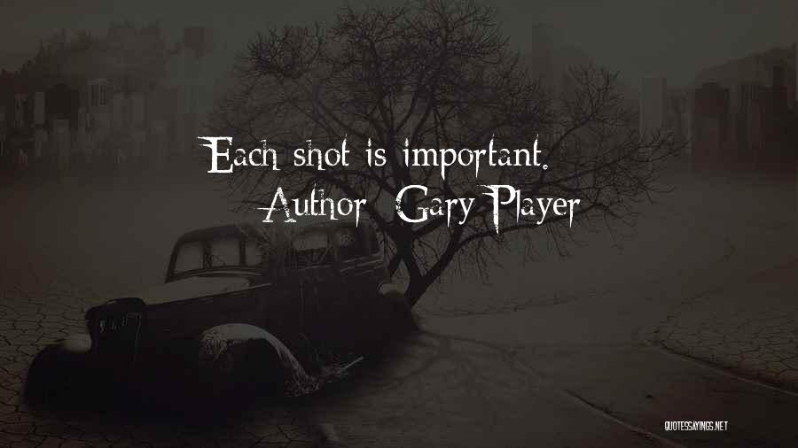 Gary Player Quotes: Each Shot Is Important.