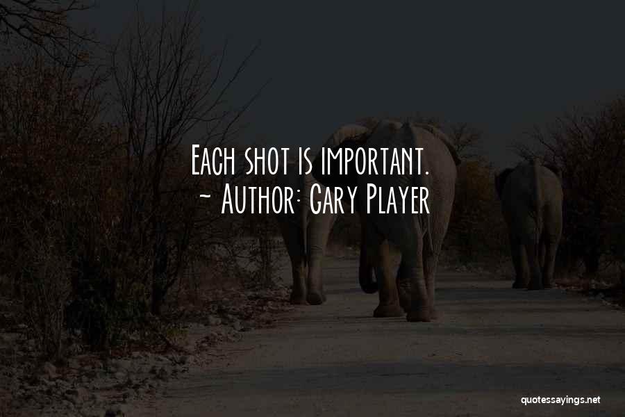 Gary Player Quotes: Each Shot Is Important.