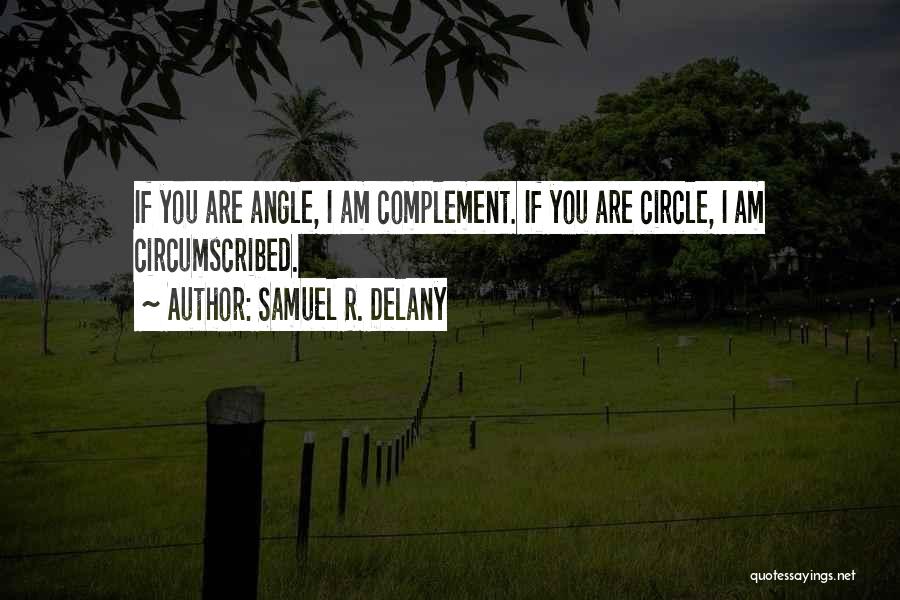 Samuel R. Delany Quotes: If You Are Angle, I Am Complement. If You Are Circle, I Am Circumscribed.