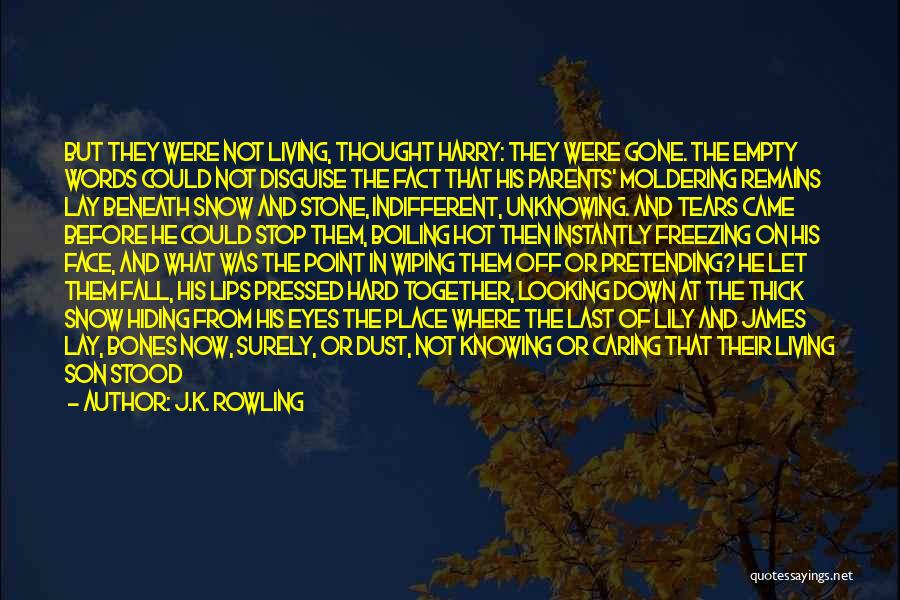 J.K. Rowling Quotes: But They Were Not Living, Thought Harry: They Were Gone. The Empty Words Could Not Disguise The Fact That His