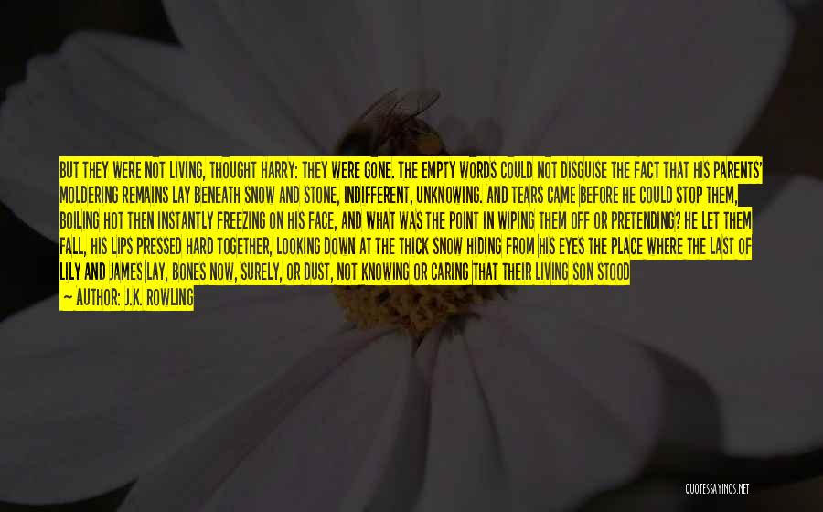 J.K. Rowling Quotes: But They Were Not Living, Thought Harry: They Were Gone. The Empty Words Could Not Disguise The Fact That His