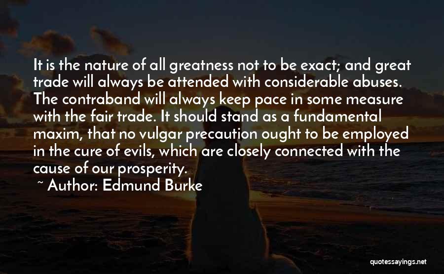 Edmund Burke Quotes: It Is The Nature Of All Greatness Not To Be Exact; And Great Trade Will Always Be Attended With Considerable