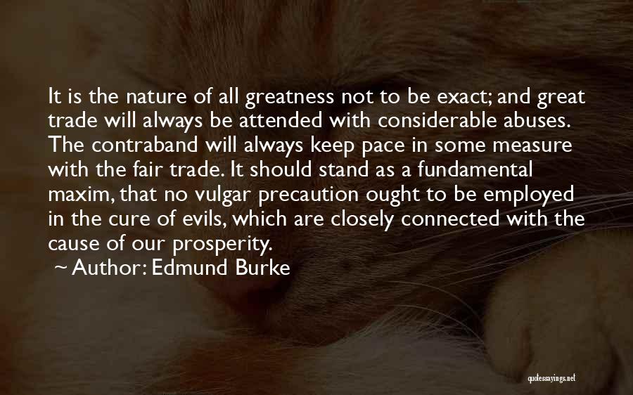 Edmund Burke Quotes: It Is The Nature Of All Greatness Not To Be Exact; And Great Trade Will Always Be Attended With Considerable