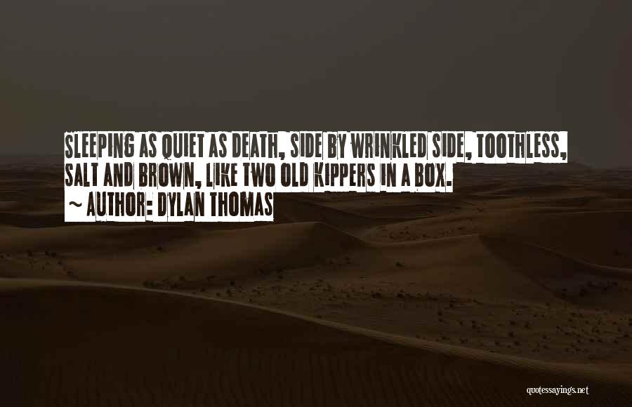 Dylan Thomas Quotes: Sleeping As Quiet As Death, Side By Wrinkled Side, Toothless, Salt And Brown, Like Two Old Kippers In A Box.