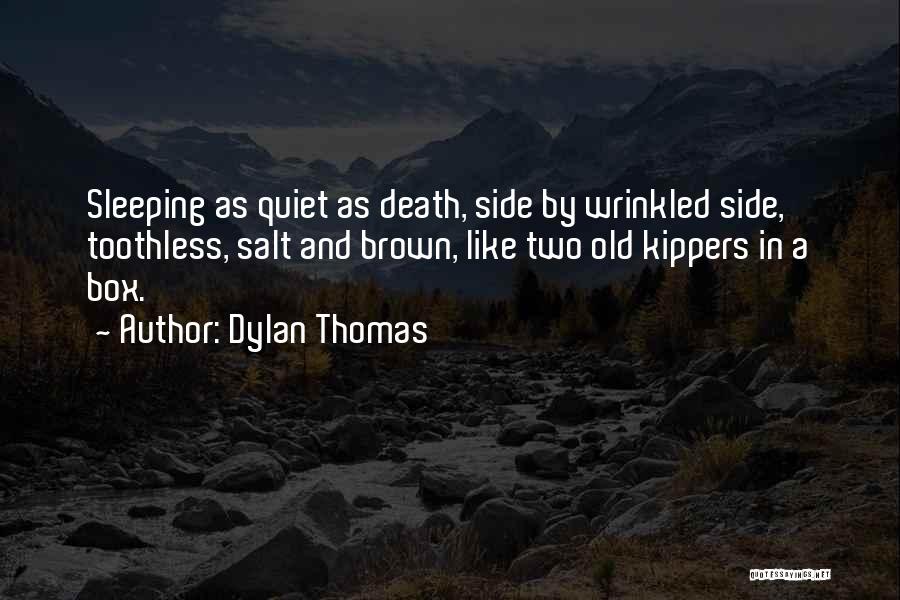 Dylan Thomas Quotes: Sleeping As Quiet As Death, Side By Wrinkled Side, Toothless, Salt And Brown, Like Two Old Kippers In A Box.