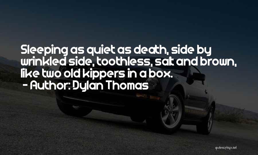 Dylan Thomas Quotes: Sleeping As Quiet As Death, Side By Wrinkled Side, Toothless, Salt And Brown, Like Two Old Kippers In A Box.