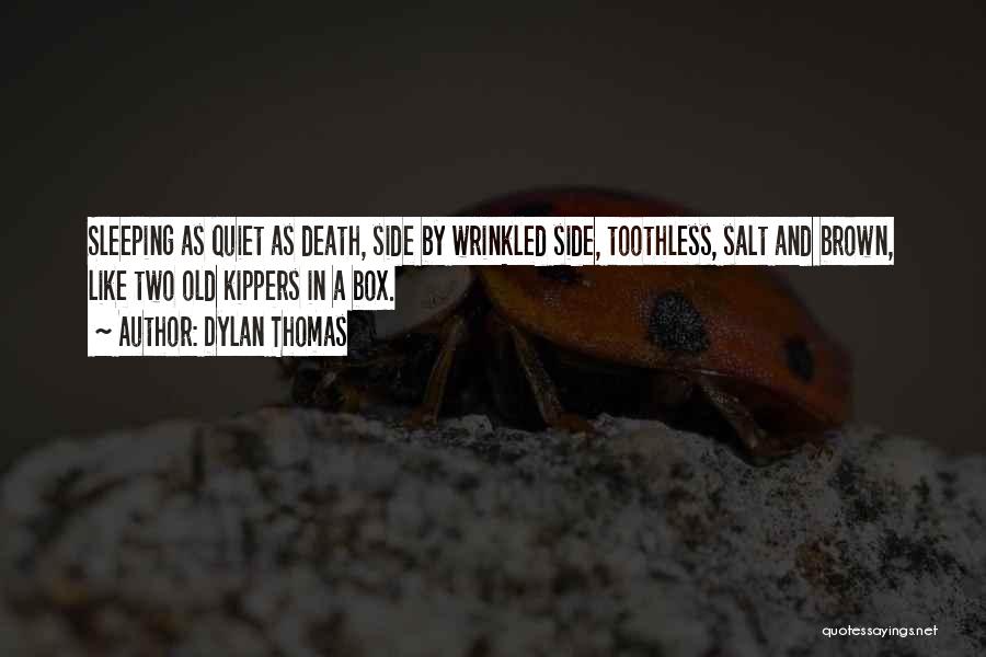 Dylan Thomas Quotes: Sleeping As Quiet As Death, Side By Wrinkled Side, Toothless, Salt And Brown, Like Two Old Kippers In A Box.