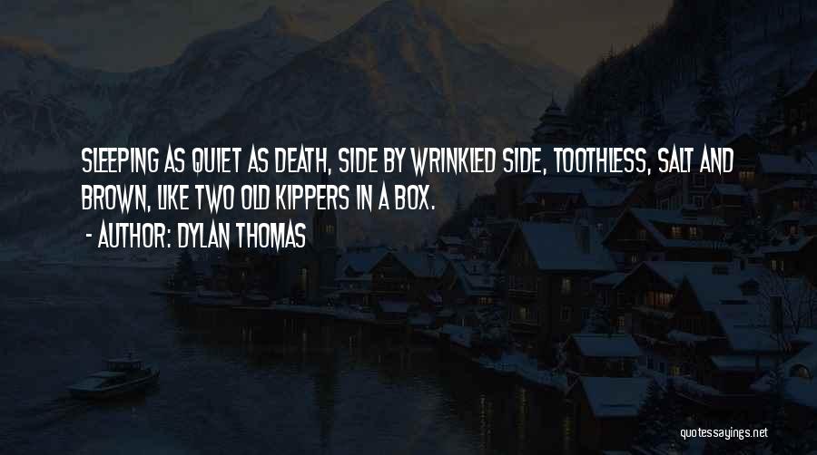 Dylan Thomas Quotes: Sleeping As Quiet As Death, Side By Wrinkled Side, Toothless, Salt And Brown, Like Two Old Kippers In A Box.