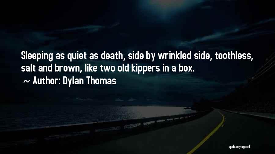 Dylan Thomas Quotes: Sleeping As Quiet As Death, Side By Wrinkled Side, Toothless, Salt And Brown, Like Two Old Kippers In A Box.