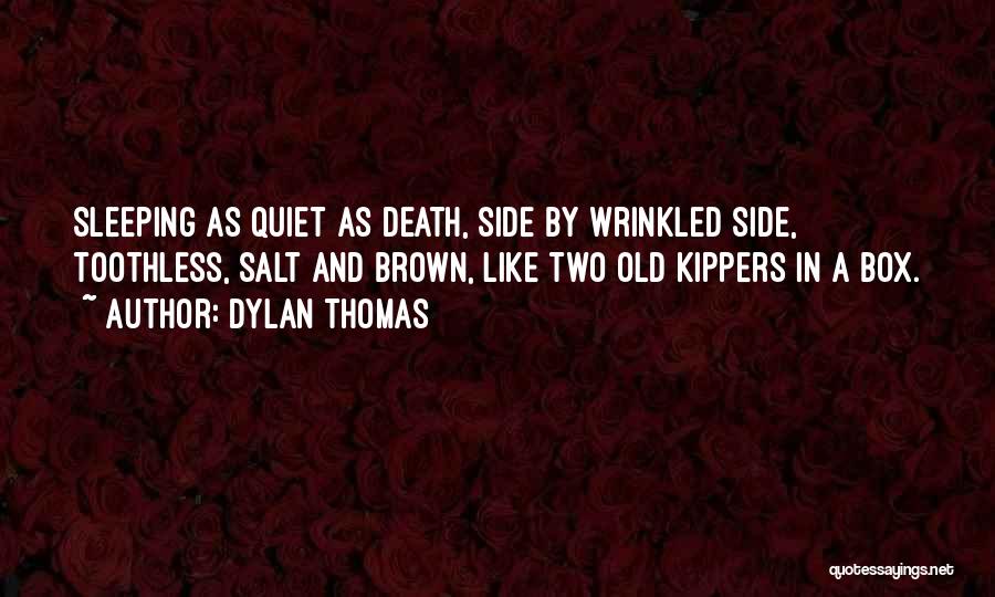 Dylan Thomas Quotes: Sleeping As Quiet As Death, Side By Wrinkled Side, Toothless, Salt And Brown, Like Two Old Kippers In A Box.