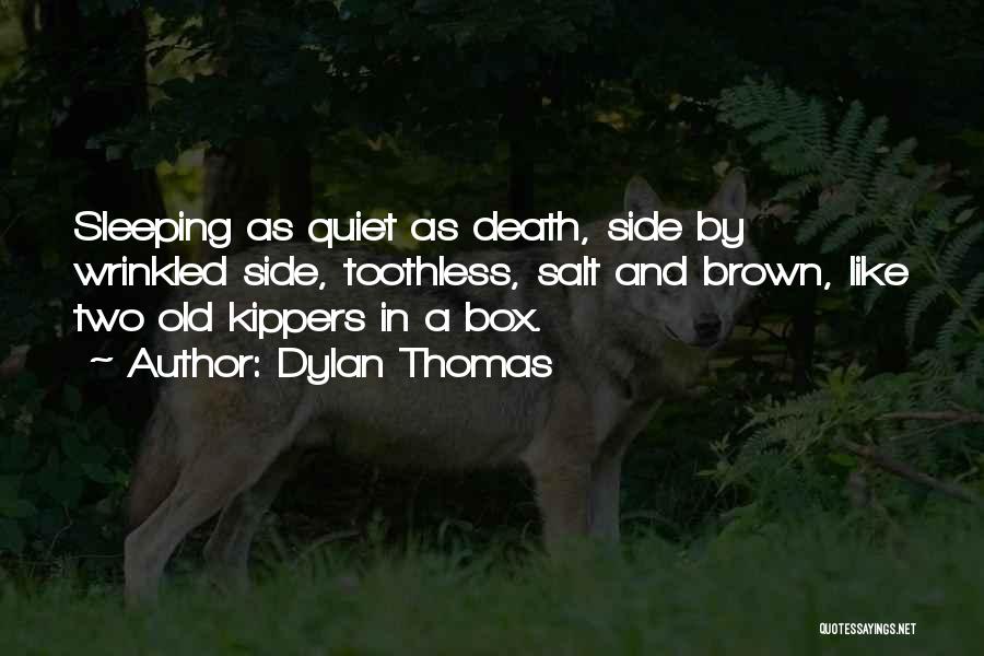 Dylan Thomas Quotes: Sleeping As Quiet As Death, Side By Wrinkled Side, Toothless, Salt And Brown, Like Two Old Kippers In A Box.