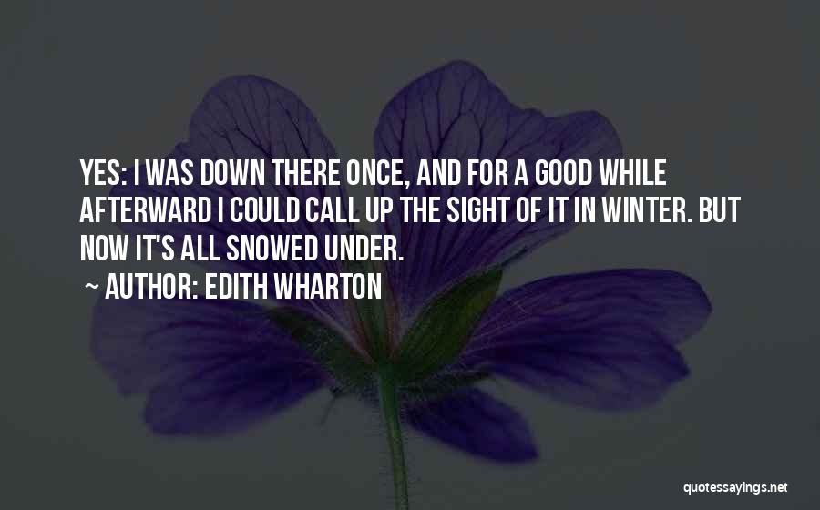 Edith Wharton Quotes: Yes: I Was Down There Once, And For A Good While Afterward I Could Call Up The Sight Of It