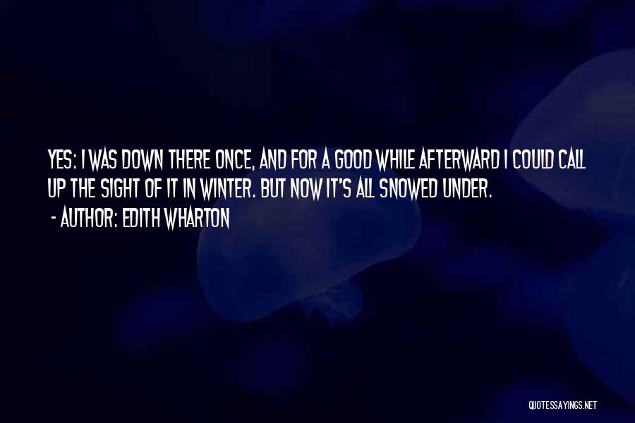 Edith Wharton Quotes: Yes: I Was Down There Once, And For A Good While Afterward I Could Call Up The Sight Of It