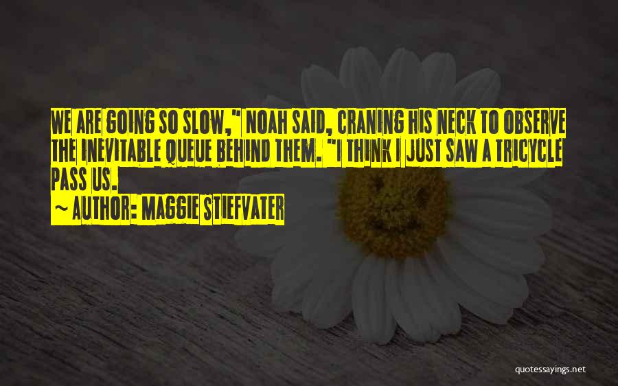 Maggie Stiefvater Quotes: We Are Going So Slow, Noah Said, Craning His Neck To Observe The Inevitable Queue Behind Them. I Think I