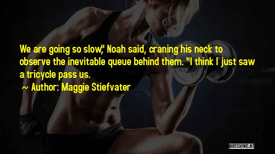 Maggie Stiefvater Quotes: We Are Going So Slow, Noah Said, Craning His Neck To Observe The Inevitable Queue Behind Them. I Think I
