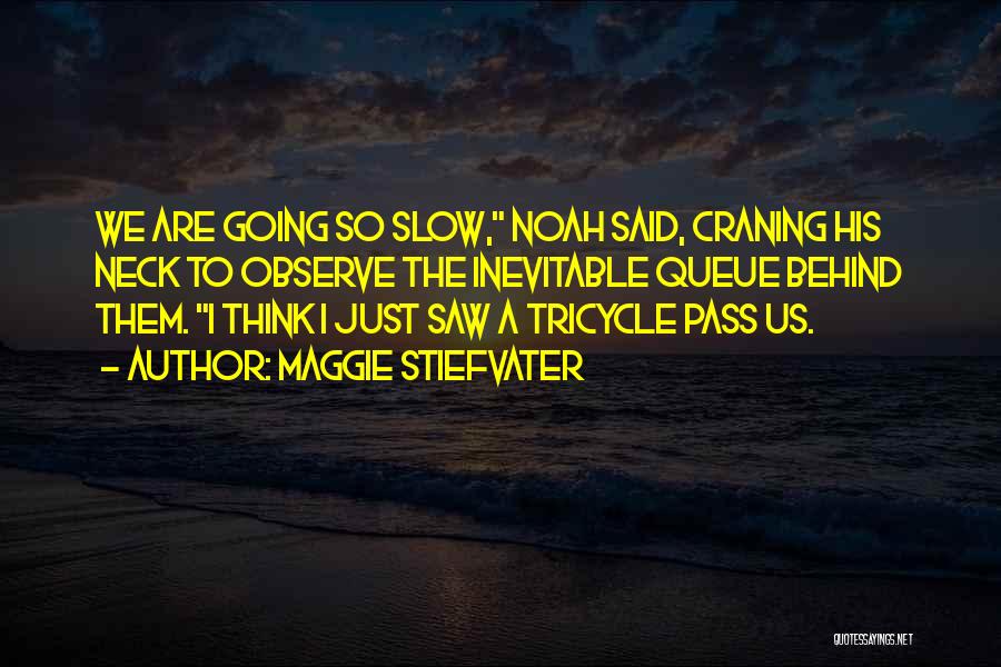 Maggie Stiefvater Quotes: We Are Going So Slow, Noah Said, Craning His Neck To Observe The Inevitable Queue Behind Them. I Think I