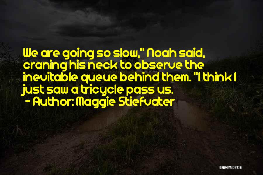 Maggie Stiefvater Quotes: We Are Going So Slow, Noah Said, Craning His Neck To Observe The Inevitable Queue Behind Them. I Think I