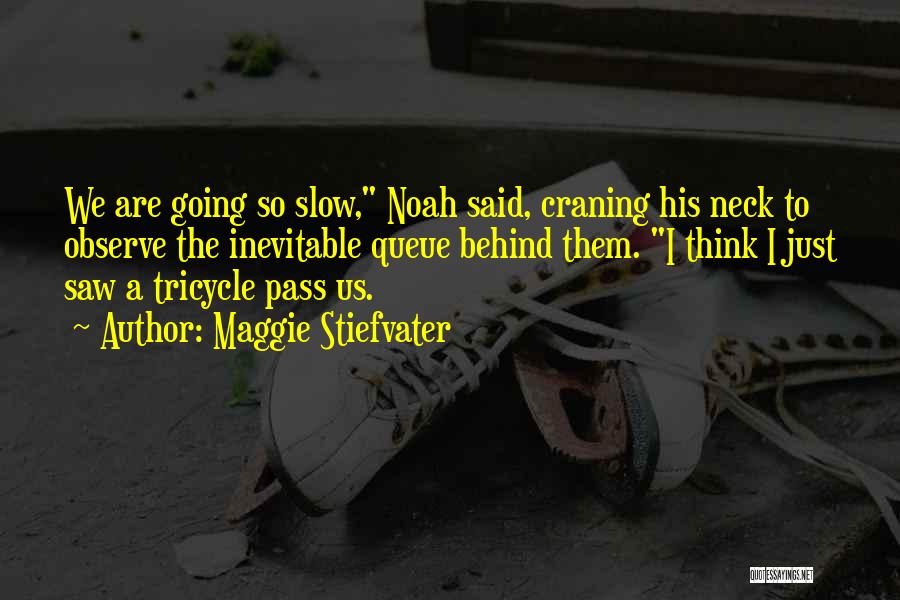 Maggie Stiefvater Quotes: We Are Going So Slow, Noah Said, Craning His Neck To Observe The Inevitable Queue Behind Them. I Think I