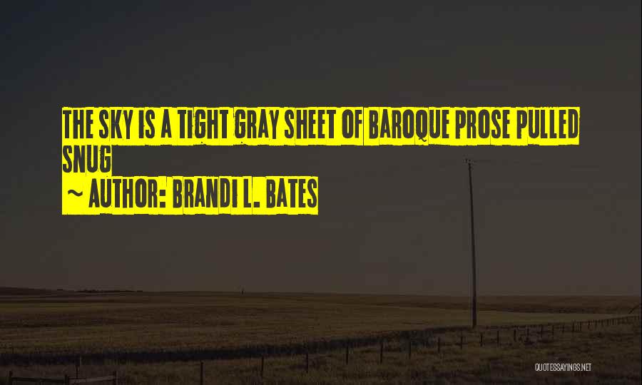 Brandi L. Bates Quotes: The Sky Is A Tight Gray Sheet Of Baroque Prose Pulled Snug